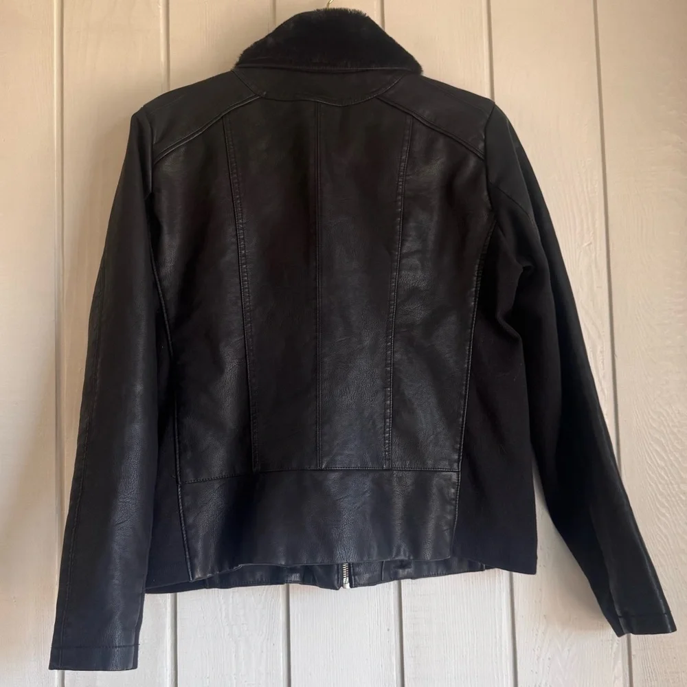 Baccini Black Faux Leather Jacket